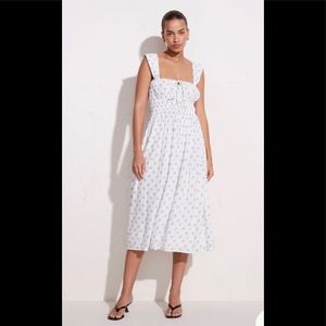 Size small Ramonet Midi Dress Cairo Floral Print Blue by Faithful the brand